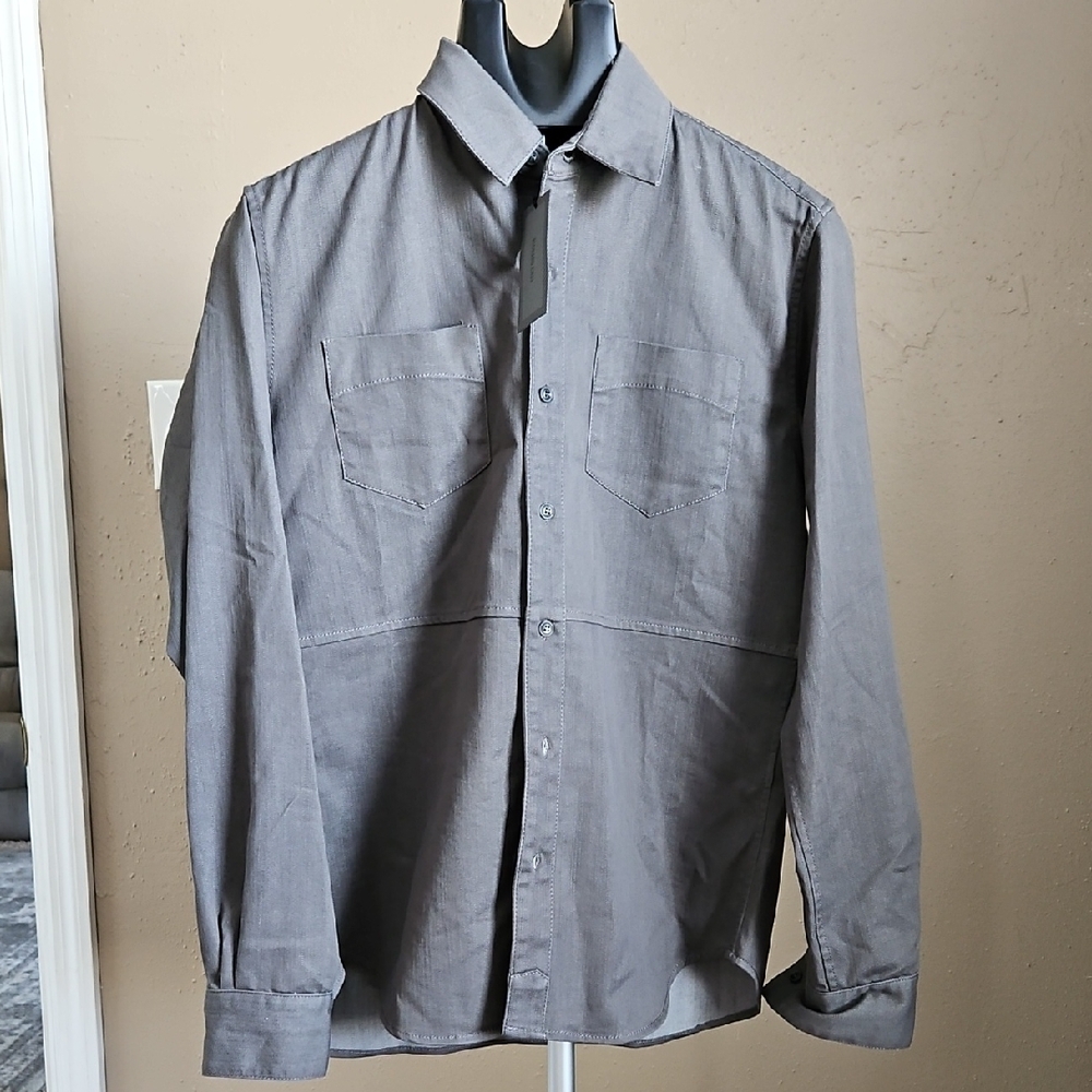 NWT Richard Chai Charcoal Button-Up Shirt